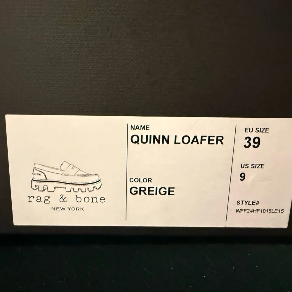 ✨NIB✨ Rag & Bone “Quinn” Cream Loafers with Black Lug Soles Size US 9/EU 39 - Picture 5 of 6